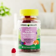 Spring Valley Kids Melatonin Dietary Supplement Gummies, Raspberry, 1 mg, 60 Count