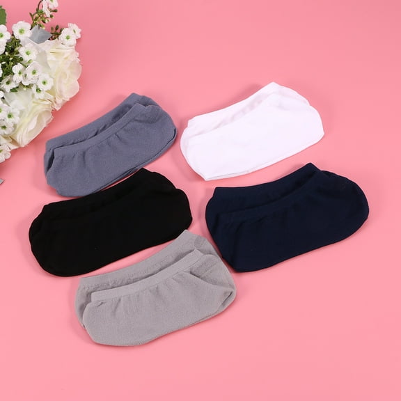 HEALEEP Ankle Socks Cotton 5Pcs Men Invisible Breathable Anti Slip for Indoor Activity