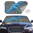 thumbnail image 2 of Uemuo Fun Riding Dinosaur Pattern Accordion Car Windshield Sun Shade, Foldable Reflective Sun Visor for Car, Reflector Windshield Sunshade-, 2 of 7