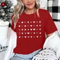 thumbnail image 4 of Meichang T-Shirts de la Saint-Valentin pour Femmes, Imprimé Cœur, Coupe Ample, Manches Courtes, Col Rond, Décontracté, Printemps, Cadeaux de Vacances, 4 of 4