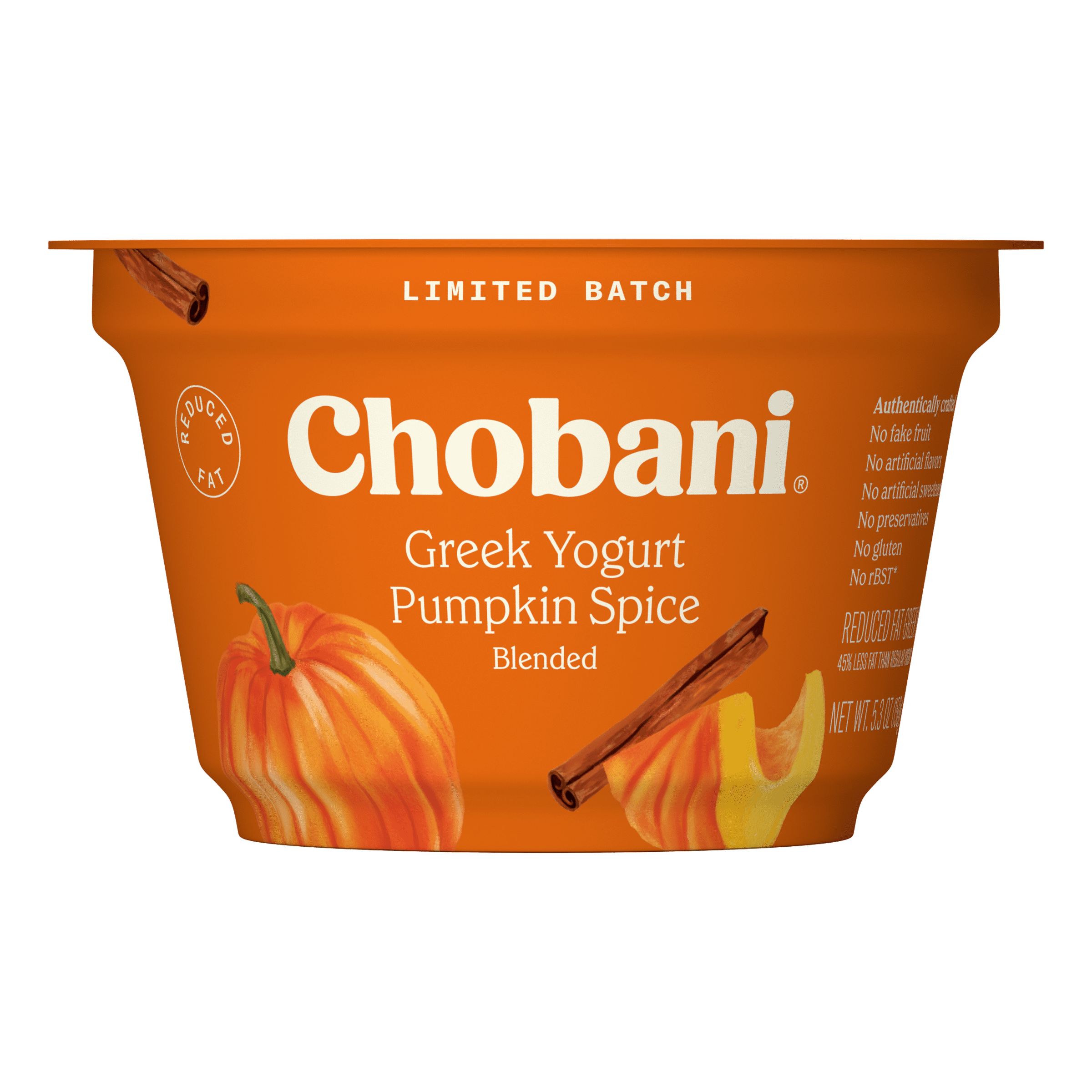 Chobani Greek Yogurt Limited Batch Pumpkin Spice Blended 5.3 oz Cup