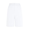 thumbnail image 6 of Hurxie Bermuda Shorts for Women Summer Dressy Casual Elastic High Waisted Wide Leg Knee Length Shorts with Pockets White,XL, 6 of 8