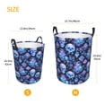 thumbnail image 3 of Fotbe Skull blue crystal flower Cesto de Ropa con Asas, Cesto Impermeable de Gran Capacidad, Bolsa de Lavado para Dormitorio, Cesto de Ropa con Ruedas y Asas-Small, 3 of 6