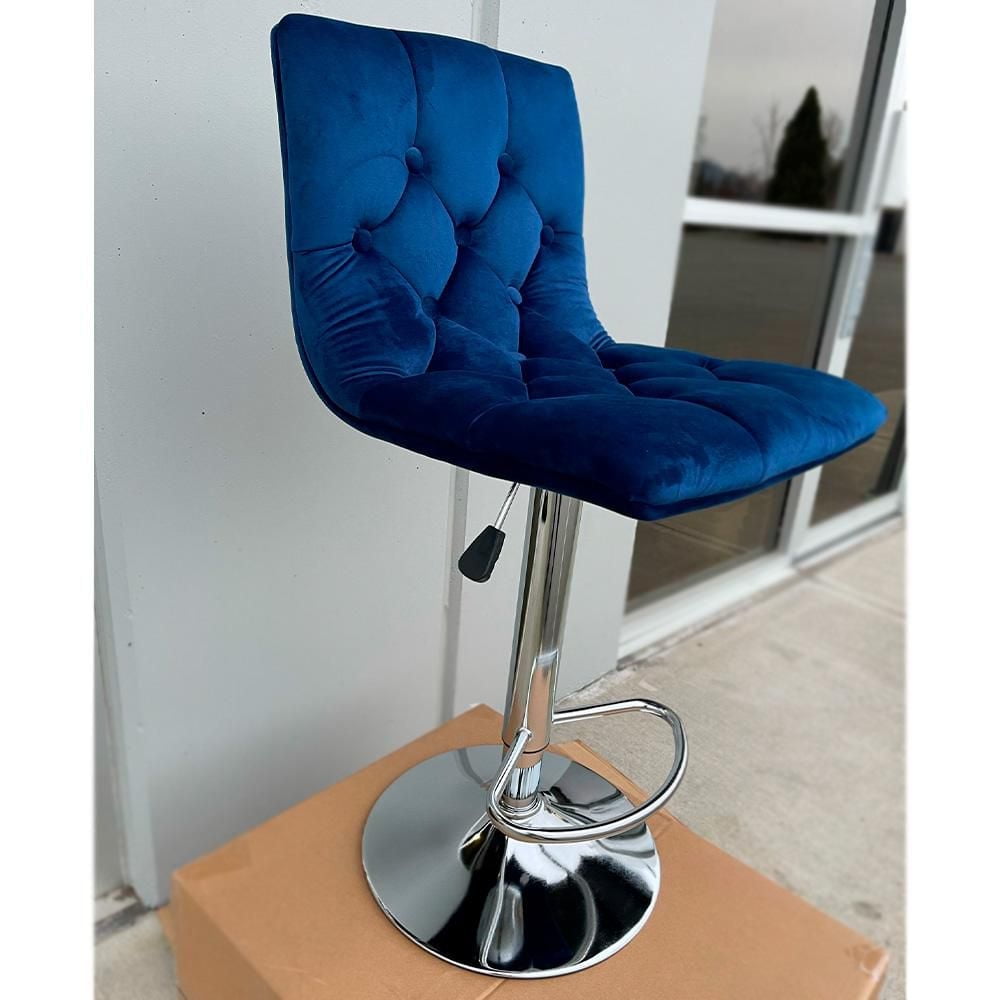 Tabouret réglable en cuir bleu de la collection Heavenly