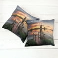 thumbnail image 2 of Ambesonne Nature Throw Pillow Cover 2 Pack, Dutch Windmill River, 24", Orange Blue, 2 of 6