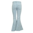 thumbnail image 5 of Women's Casual Pants Bell Bottom Jeans For Women High Waisted Classic Flared Denim Pants Stretchy Wide Leg Jeans Bell Bottoms Trousers,Blue Women's Casual Pants XXXL, 5 of 5