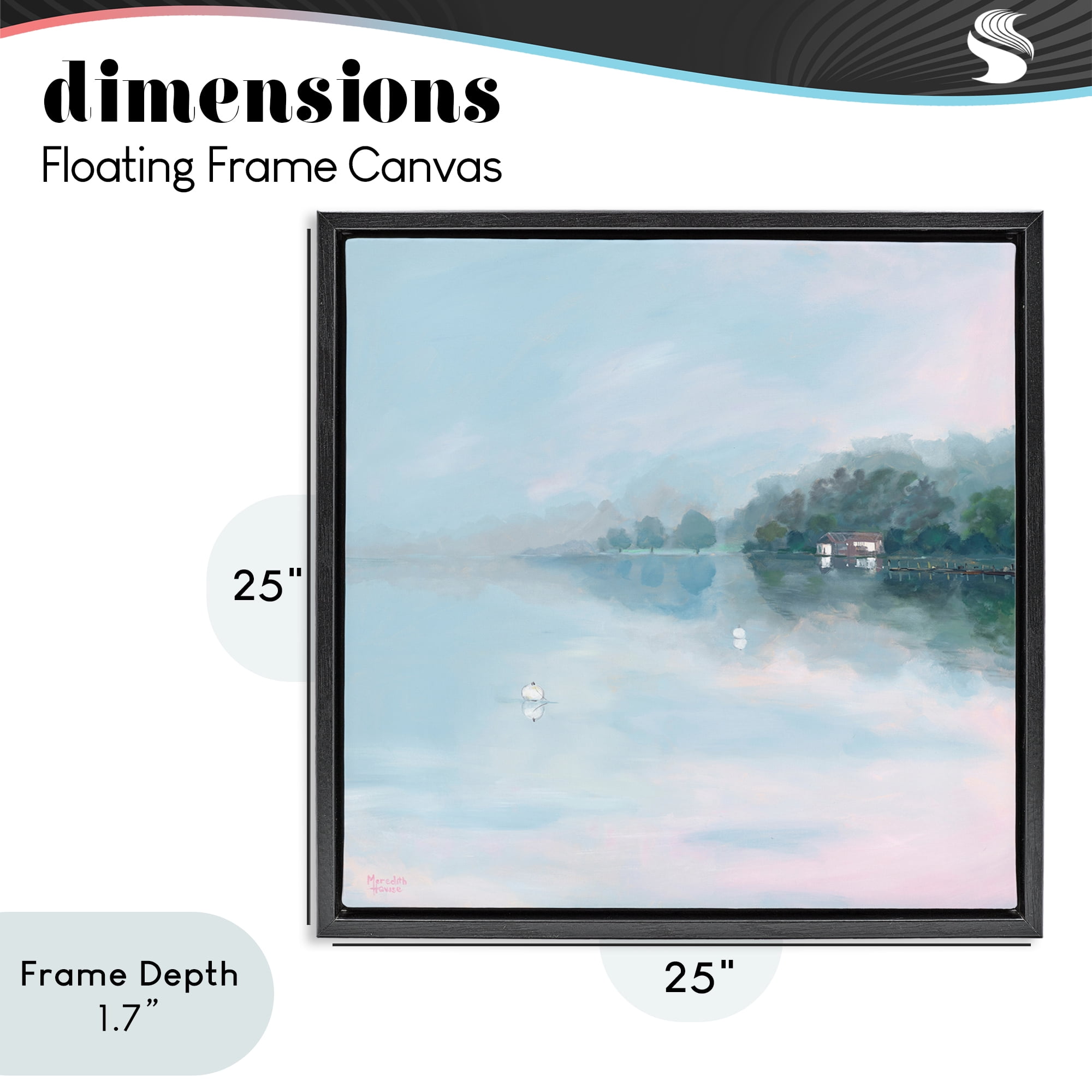 Stupell Industries Morning at Lake Windermere Black Framed Floater Canvas Wall Art, design by Meredith Howse
