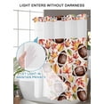 thumbnail image 4 of No Hook Cloth Fabric Shower Curtain with Snap in Liner, Fall Brown Rugby Waterproof Shower Curtains Set with See Through Top Window, Thanksgiving Maple Autumn Leaves Rustic Bath Curtains 36"x72", 4 of 6