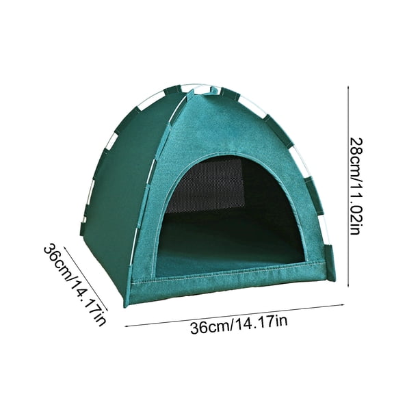 Breathable Dog Bed & Cat Bed , All Season Foldable Pet Nest with Cooling Mat, Portable Indoor Outdoor Cat Dog House for Small Pets, Green