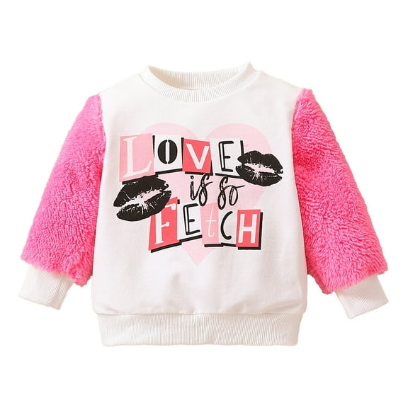 Mercatoo Toddler Baby Girls Crewneck Sweatshirt 𝐅𝐥eece Long Sleeve Pullover Tops Fall Winter Sweatshirts for 1 to 24 Months