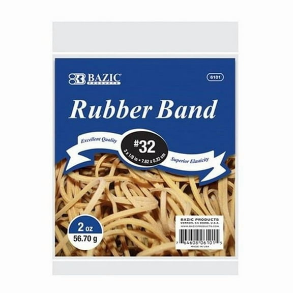 Bazic 6101  2 Oz./ 56.70 g #32 Rubber Bands Case of 36
