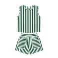 thumbnail image 5 of NMMUED Summer Sets for Women 2026 Casual Sleeveless Striped Tank Top and Drawstring Shorts Set Beach Vacation Travel Trendy Everyday Lounge Matching Suits Green S, 5 of 5