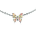 thumbnail image 2 of Bling Jewelry Womens Summer Garden Opalescent Butterfly Pink Opal Anklet Ankle Bracelet  Silver, 2 of 3