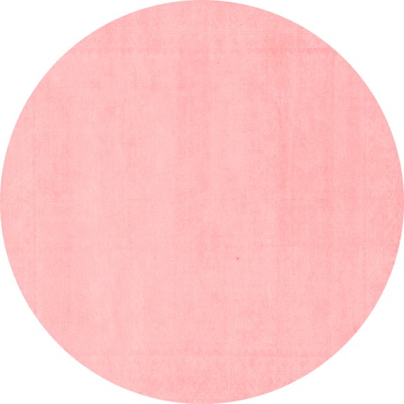 Ahgly Company Machine Washable Indoor Round Solid Red Modern Area Rugs, 4' Round