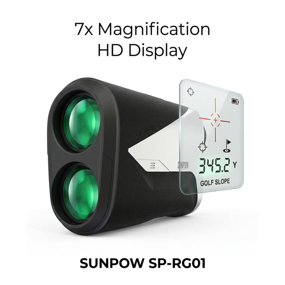 Rechargeable Golf Rangefinder with Slope 1000 Yards Range Finder Golf with Flag Pole Lock Vibration 7X Magnification for Golf & Hunting