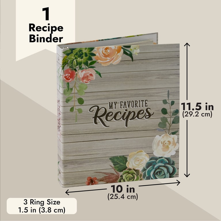 Walmart 3-Ring Recipe Binder with 12 Divider Tabs, 2-Sided Pocket, and  Sticker Sheets (10 x 11.5 In) - Walmart.com