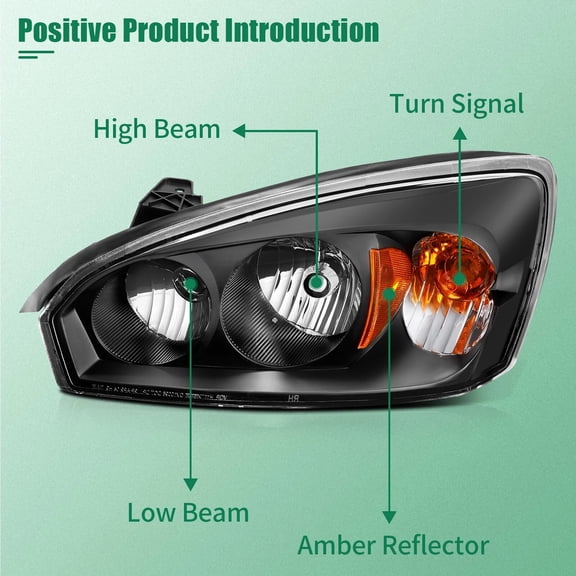 For 2004-2008 Chevy Malibu Replacement Headlights Assembly Pair Left Right Lamp