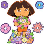 Blue Mountain Wallcoverings 12440346 Dora Best Friends 6 Large Wall Accent Murals-stickers