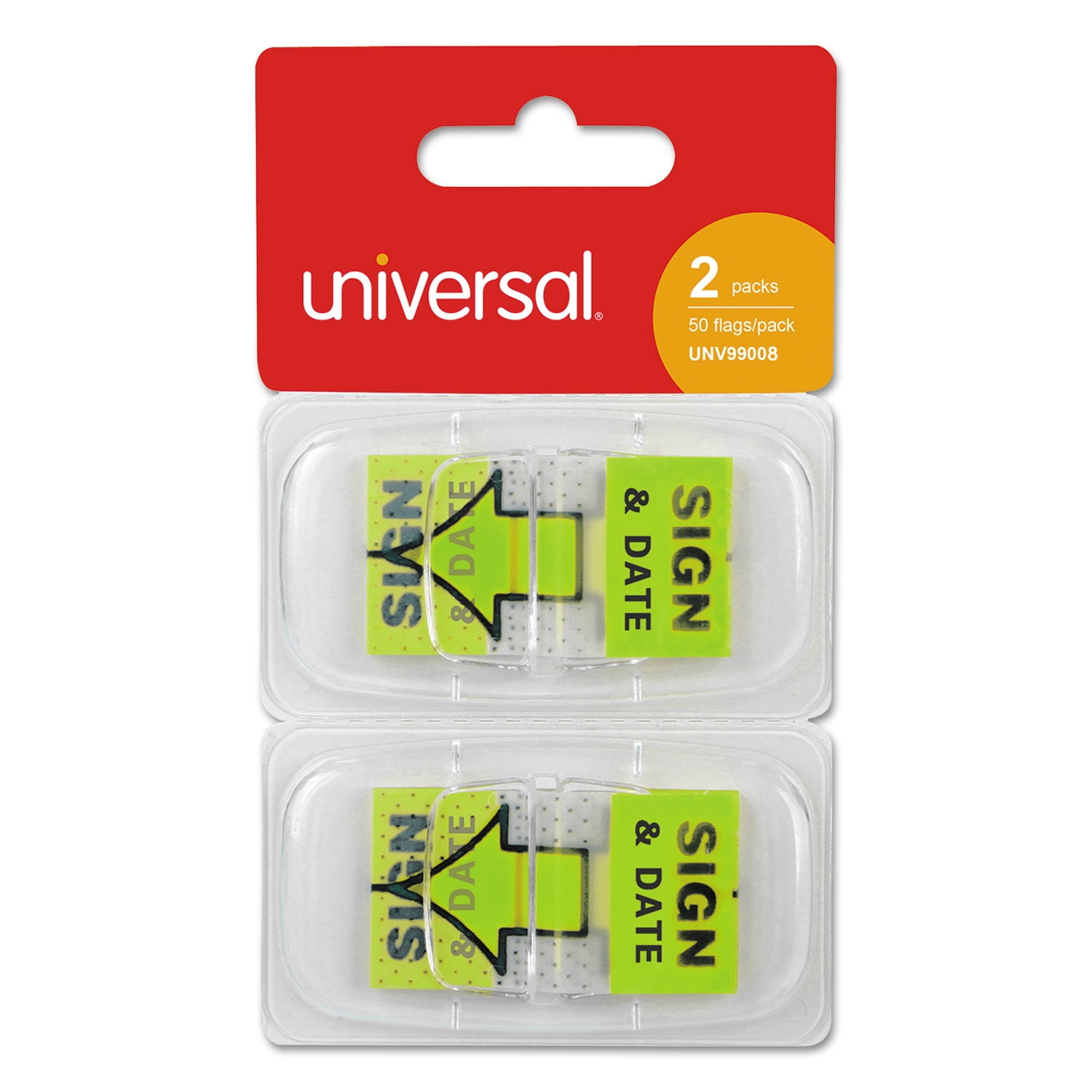 Deluxe Message Arrow Flags, "sign And Date", Green, 100/pack Bundle