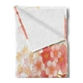 thumbnail image 2 of Floral Soft Flannel Fleece Blanket, Japanese Sakura Flowers Cherry Blossoms in Vibrant Colors Illustration, Cozy Plush for Indoor and Outdoor Use, 60" x 80", Coral Dark Coral Yellow, by Ambesonne, 2 of 5
