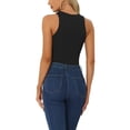 thumbnail image 3 of INSPIRAR CHIC Mono Sin Mangas para Top de Cuello Halter Asimétrico para Mujeres XS Negro, 3 of 6