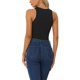 thumbnail image 3 of INSPIRAR CHIC Mono Sin Mangas para Top de Cuello Halter Asimétrico para Mujeres XS Negro, 3 of 6