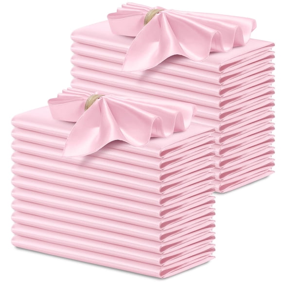 Servilletas de Satén P Pothuiny 24 Piezas 43x43 cm Cuadradas Rosa
