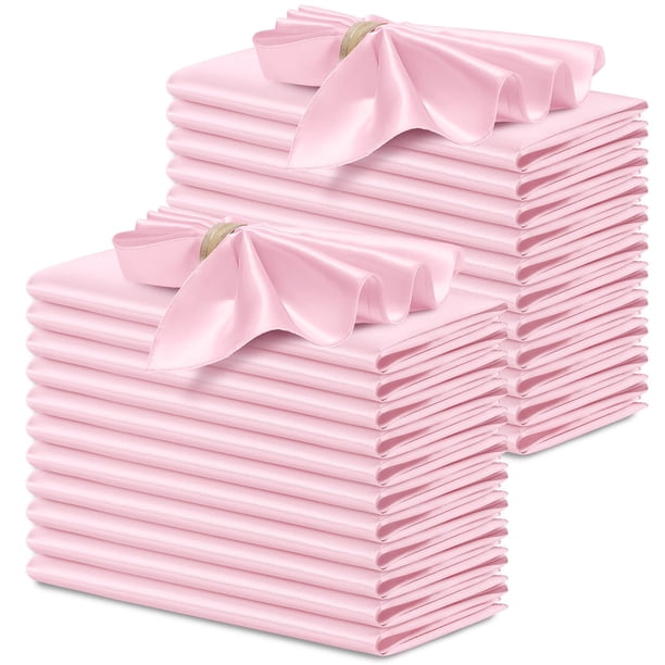 Servilletas de Satén P Pothuiny 24 Piezas 43x43 cm Cuadradas Rosa