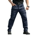 thumbnail image 2 of Domuza Pants for Men Stretch Construction Cargo Work Pants Outdoor Breathable Lightweight Waterproof Hiking Pant Blue S, 2 of 6