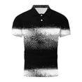 thumbnail image 4 of ZunFeo Mens Big and Tall Performance Polo Shirt Short Sleeve Moisture Wicking Gradient Print Black,Size 2XL, 4 of 5