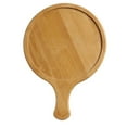 thumbnail image 1 of 9 Inch Pizza Plate Paddle with Handle Bamboo Round Pizza Bread Tray Board, 1 of 9