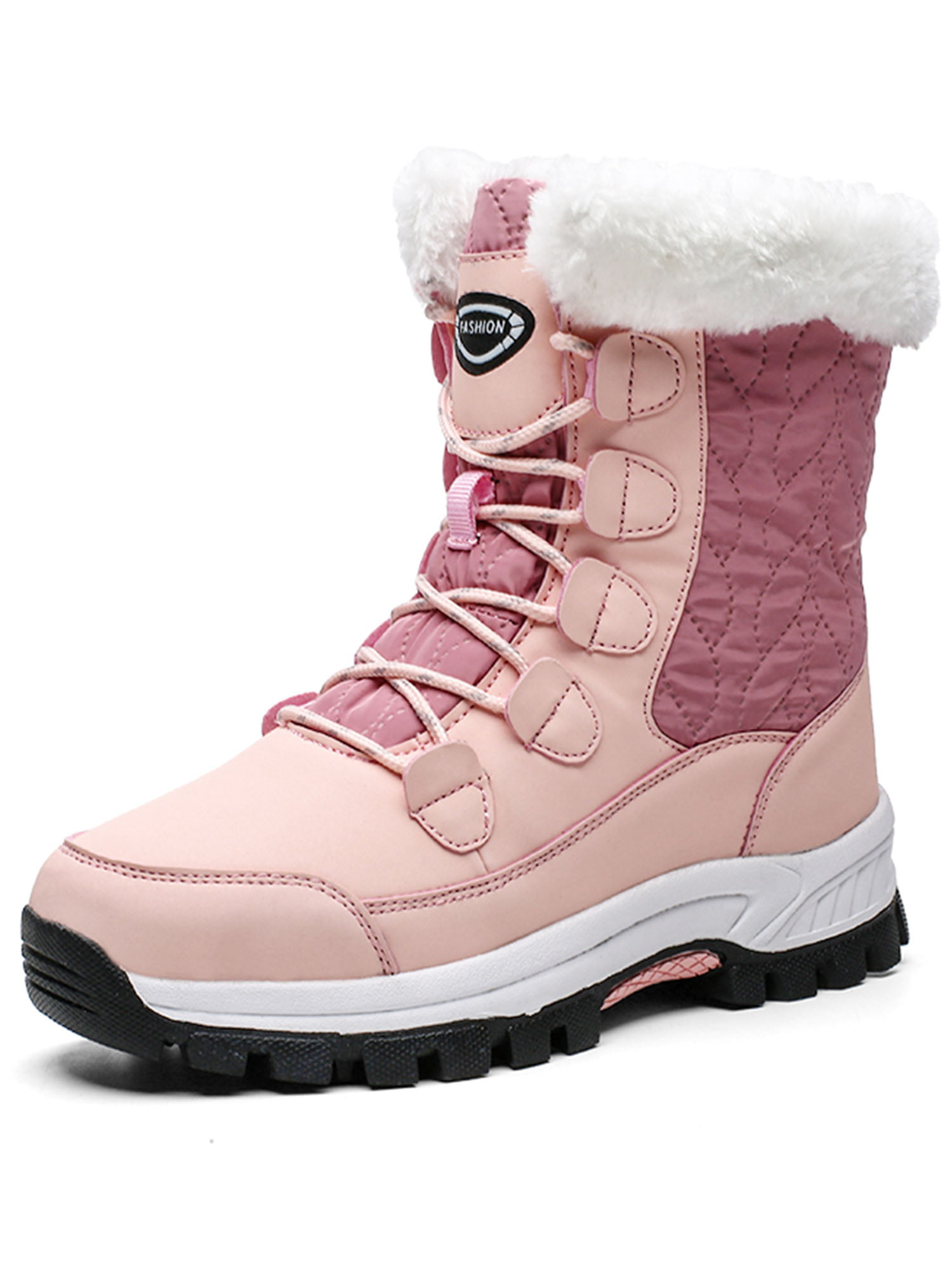 Charmg Winter Boots Warm Snow Boots PU Leather Boots Women Shoes Wedges Non Slip Women Boots