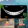 thumbnail image 5 of 1 Pcs 2D Flat License Plate Covers & Frames, Scary Grin For Decorative Front, Waterproof For Decoration Aluminum License Plate Covers & Frames Cover For Men Women, 12" X 6", 5 of 7