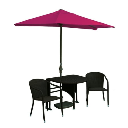 All Weather Patio Table Set Wicker Outdoor Furniture Set with Umbrella