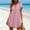 Pink, variant on ClodeEU Women's Collared Short Sleeve V Neck Mini Shirt Dress,Casual Loose Flowy Summer Sundress Army Green,Women's Plus L