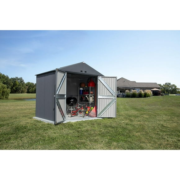 Abri de rangement en acier Arrow Elite, 8x6 pi, anthracite