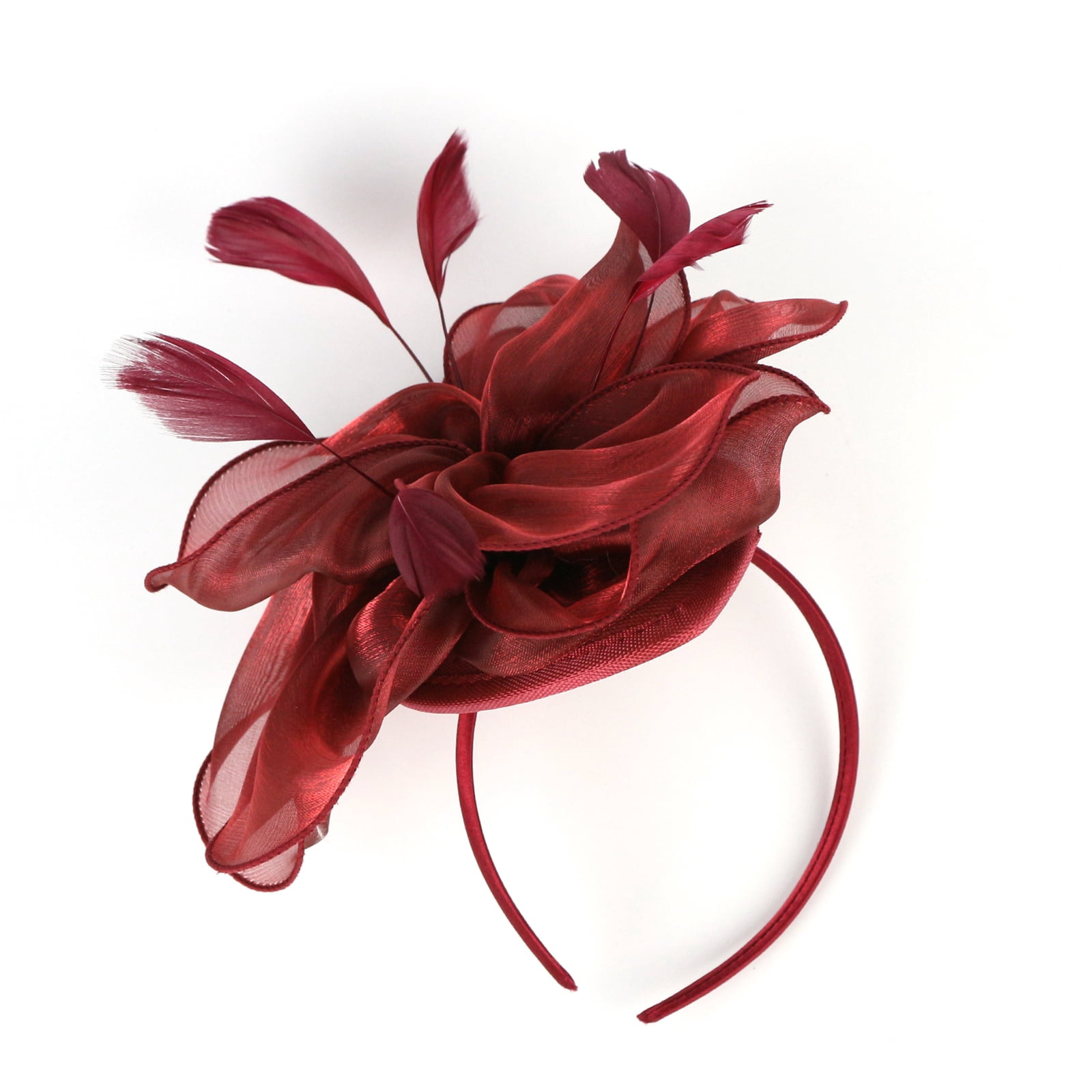 Hat Flower Mesh Fascinator Hat Feathers 