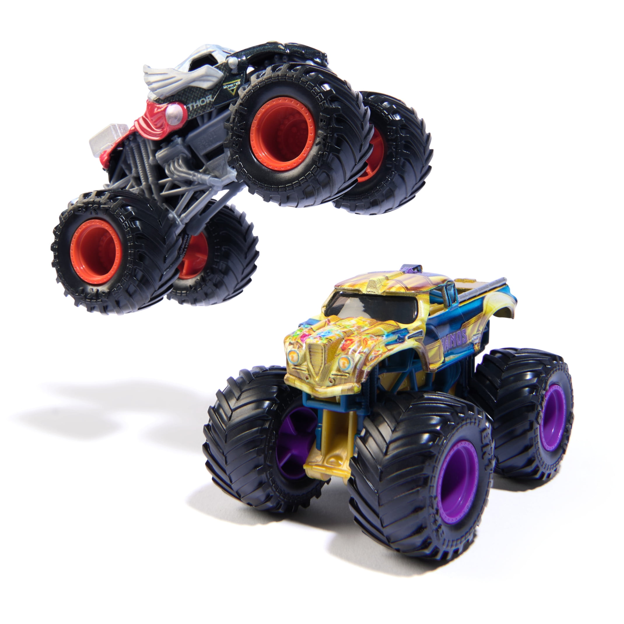 Monster Jam Marvel Thanos Vs. Thor Die-Cast Vehicle 2-Pack 1:64 Scale