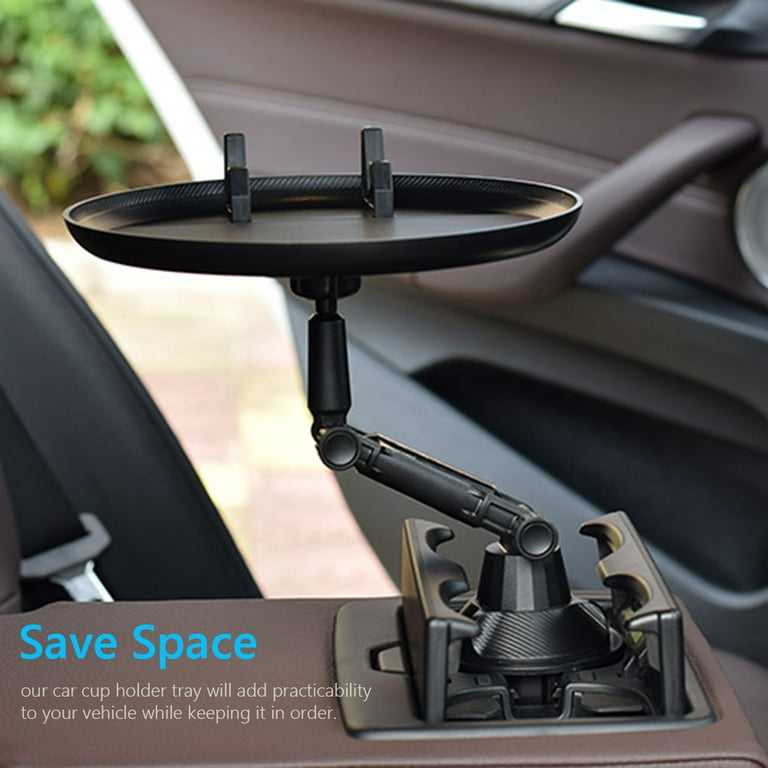 Upgrade Your Car With A Universal Cup Holder Tray - 360° Swivel Arm &  Adjustable Meal Tray Table!