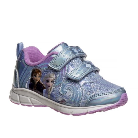 Disney Frozen Ii Girls Sneakers with Two White Lights, Blue Pink, Size: 10