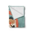 thumbnail image 2 of Vintage Nautical Tattoo Soft Flannel Fleece Throw Blanket, Old Sailor Striped T-Shirt Sailing Man Traveling, Cozy Plush for Indoor and Outdoor Use, 50" x 60", Burnt Sienna Blue Grey, by Ambesonne, 2 of 5