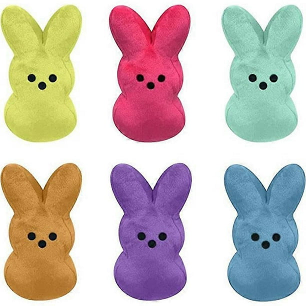 6Pcs 15CM Cute Animal Star Carrot Peep Bunny Doll,Kawaii Animal Bunny Doll Toys for Kids Easter Deco