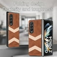 thumbnail image 4 of Allytech for Samsung Galaxy Z Fold 4 Ultra-Thin Folding Case, PU Leather Case with Wireless Charging Heavy Duty Full Body Protective Case for Samsung Z Fold 4 7.6" 5G 2022 Ladies Women Men, Brown, 4 of 10