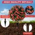 thumbnail image 5 of Bibana Set of 2 Artificial Boxwood Topiary Ball Trees with Red Flower, Faux Shrub Bushes with Ground Spike 25.5", UV Resistant Fake Boxwood Plants for Indoor, Garden, Porch, Patio Decor, 5 of 6