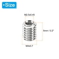 thumbnail image 2 of Uxcell Thread Adapters Sleeve Reducing Nut 20pcs M4x0.7 Male to M2.5x0.45 Female Repairing Insert Nut 5mm, 2 of 6