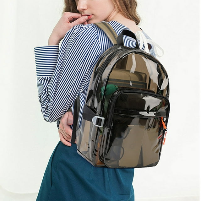 Oefntac jusqu'à 40 % de Réduction Sac à Dos Transparent en PVC pour Étudiants Grande Capacité pour Sports et Voyages