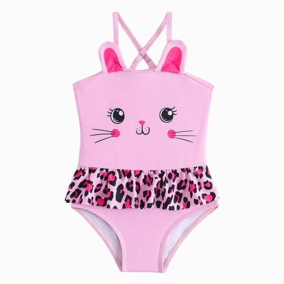 TOWED22 Toddler Girl Swimsuit Ruffle Infant Baby Bathing Suit Newborn Swimwear Girls One Piece Swimsuits for 6 month-4t Pink,6-7 Y