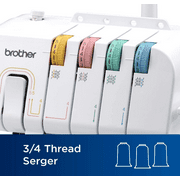 Brother 1034DX Easy-to-Use 3 or 4 Thread Serger with Color Coded Thread Guides