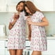 thumbnail image 4 of Fotbe Tulips Flowers Bata de Dormir para Mujer con Estampado, Camisón de Algodón de Manga Corta, Ropa de Dormir Casual, 4 of 6
