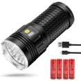 thumbnail image 1 of IBAOLEA D Flashlight Super Bright-18 IBAOLEA D 18000 Lumens USB Rechargeable Tactical Flashlight, 3 Modes Waterproof Handheld Flashlight with Power Display and Batteries Black 1 Batteries Powered, 1 of 7